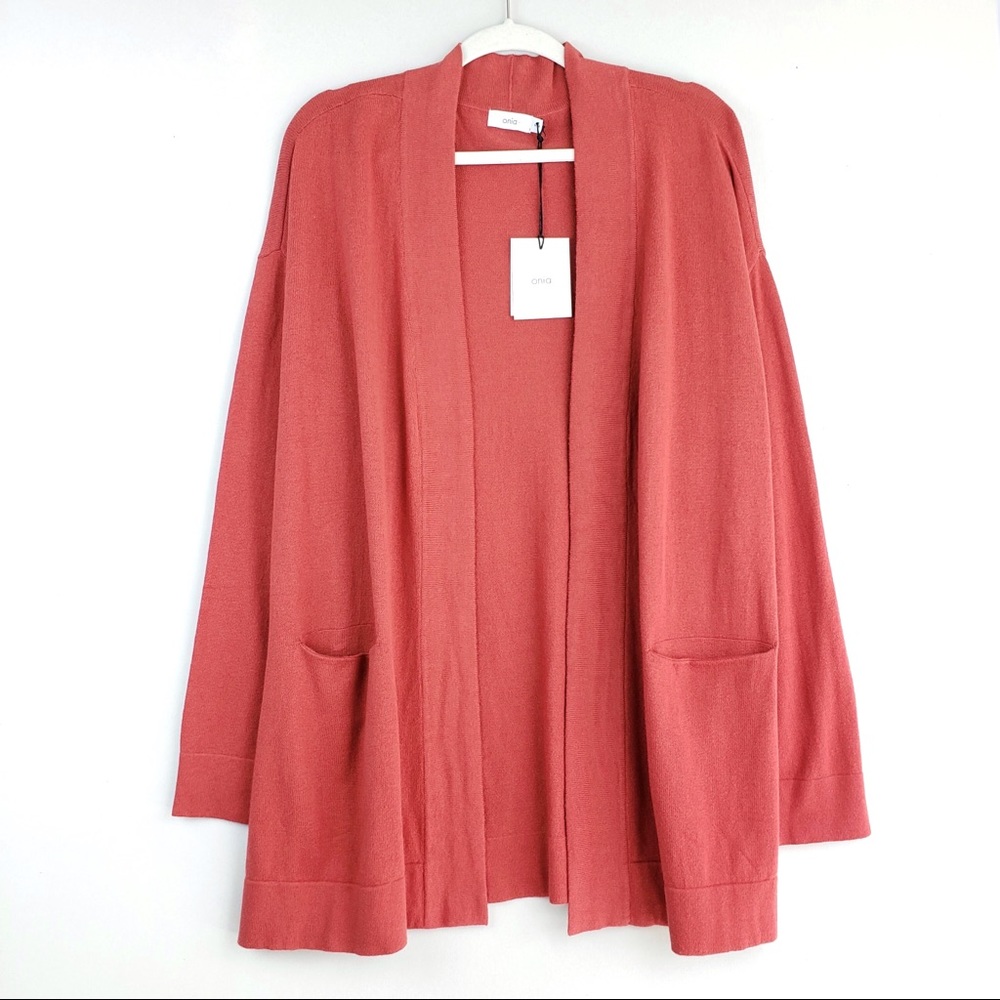 Onia Sarah Open Front Cardigan Spanish Red M